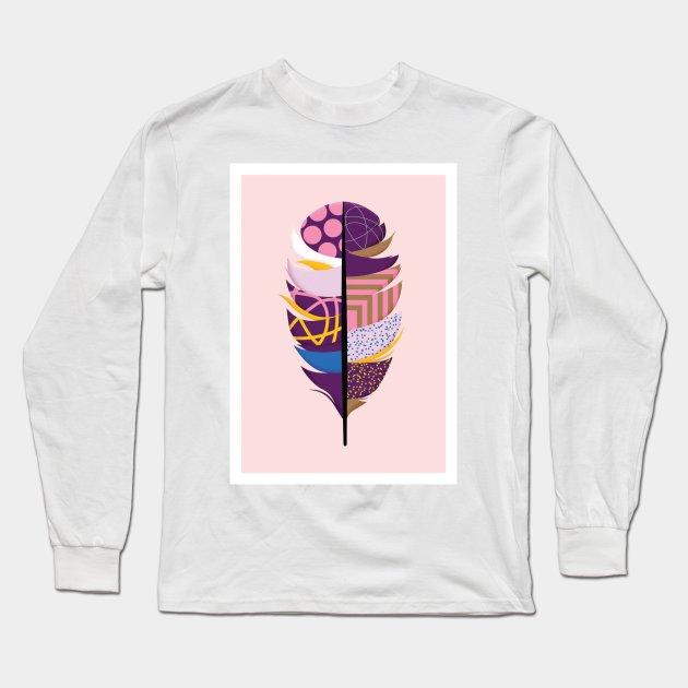 Colorful leaf Artwork Illustration Long Sleeve T-Shirt by Honeynandal